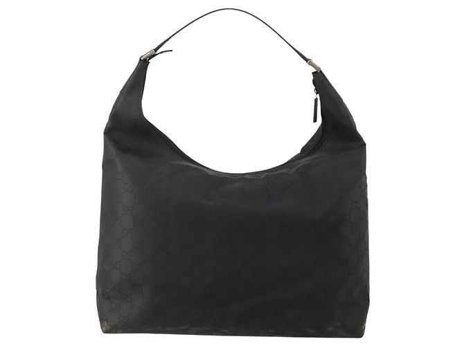 Bolso de Hombro GUCCI GG Canvas Nylon Negro Plata 012 0384 8 Auth 190125 - vista 2