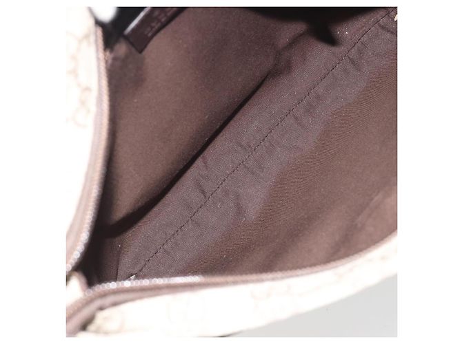 Borsa a tracolla GUCCI GG Supreme in PVC e pelle Beige Argento 141626 Auth ep15158 - vista 11