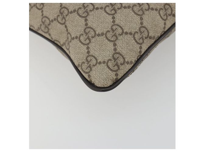 Borsa a tracolla GUCCI GG Supreme in PVC e pelle Beige Argento 141626 Auth ep15158 - vista 16