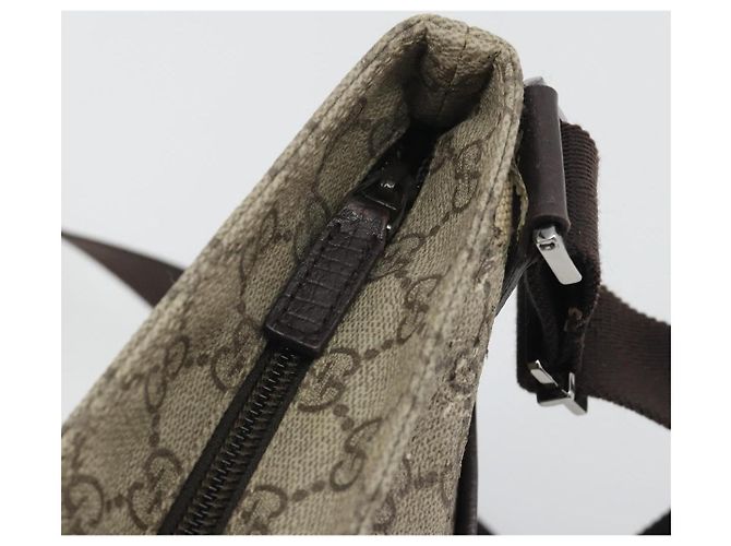 Borsa a tracolla GUCCI GG Supreme in PVC e pelle Beige Argento 141626 Auth ep15158 - vista 19