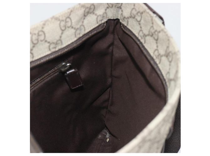 Borsa a tracolla GUCCI GG Supreme in PVC e pelle Beige Argento 141626 Auth ep15158 - vista 21