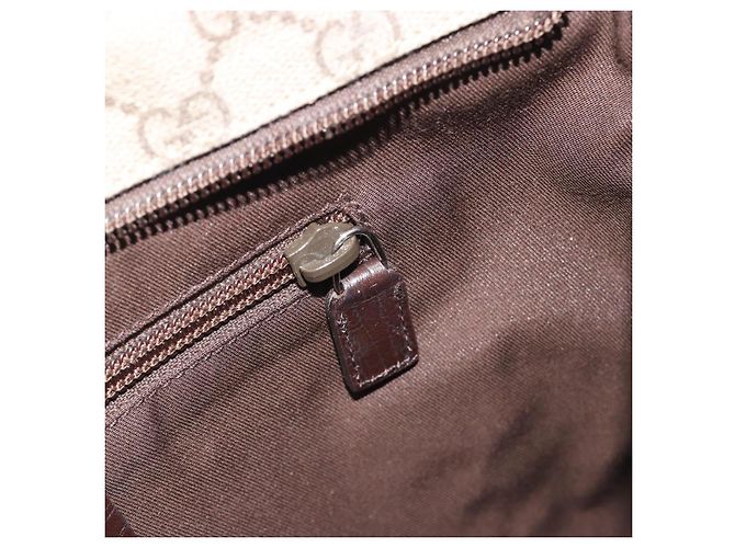 Borsa a tracolla GUCCI GG Supreme in PVC e pelle Beige Argento 141626 Auth ep15158 - vista 23