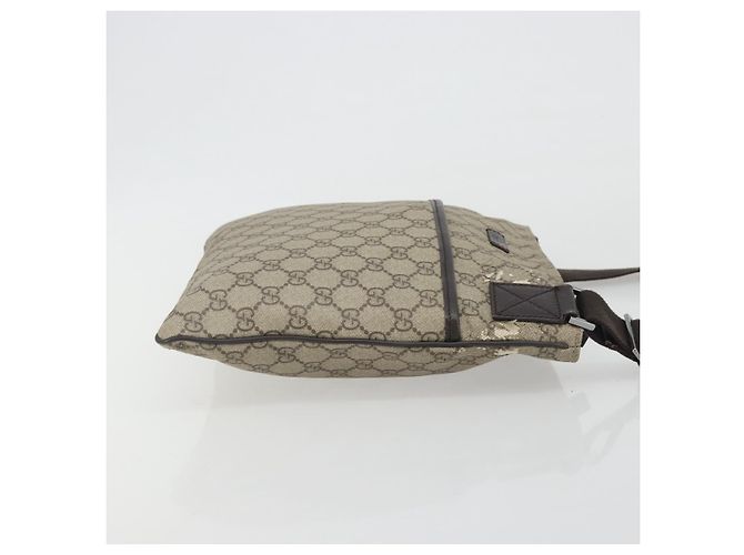Borsa a tracolla GUCCI GG Supreme in PVC e pelle Beige Argento 141626 Auth ep15158 - vista 3