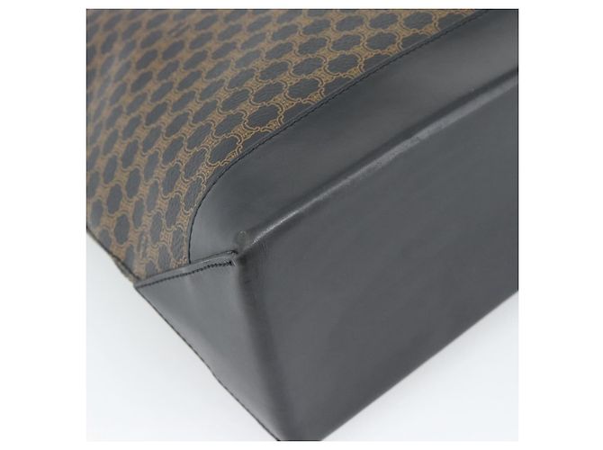Céline Bolsa Tote CELINE Macadam Canvas PVC Couro Preto Ouro Auth 191826V Dourado - vista 16