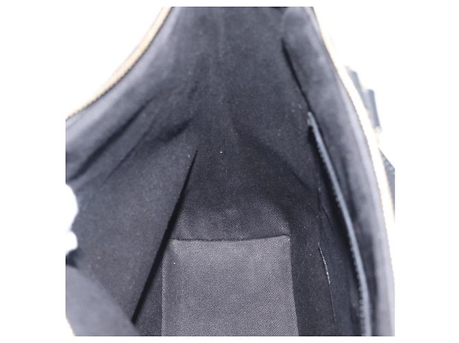 Céline Bolsa Tote CELINE Macadam Canvas PVC Couro Preto Ouro Auth 191826V Dourado - vista 19