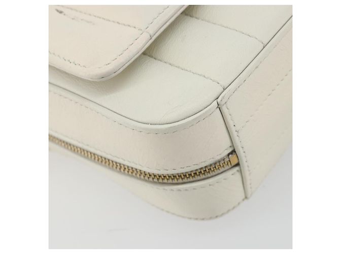 Borsa a Spalla SAINT LAURENT in Pelle Bianca e Oro Auth bs36294 Bianco D'oro - vista 14