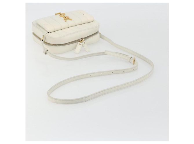 Borsa a Spalla SAINT LAURENT in Pelle Bianca e Oro Auth bs36294 Bianco D'oro - vista 7