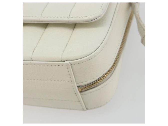 Borsa a Spalla SAINT LAURENT in Pelle Bianca e Oro Auth bs36294 Bianco D'oro - vista 9