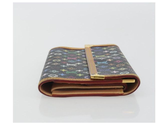 LOUIS VUITTON Monogram Multicolor Porte Tresor Wallet Black M92658 Auth 193171 - vista 3