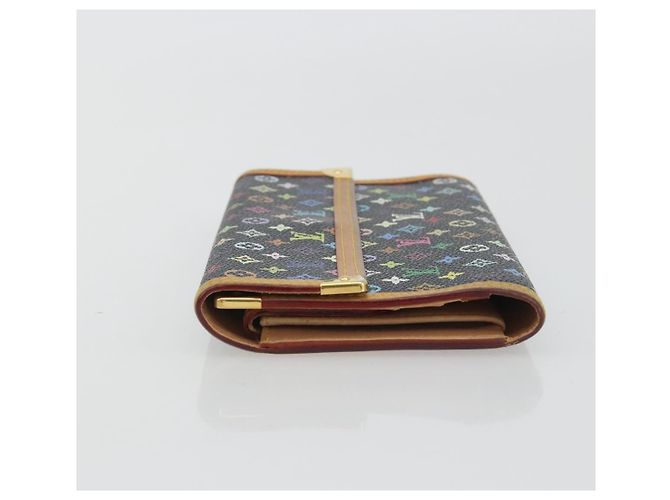 LOUIS VUITTON Monogram Multicolor Porte Tresor Wallet Black M92658 Auth 193171 - vista 4
