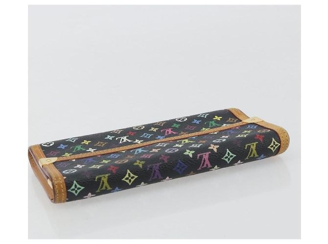 LOUIS VUITTON Monogram Multicolor Porte Tresor Wallet Black M92658 Auth 193171 - vista 5