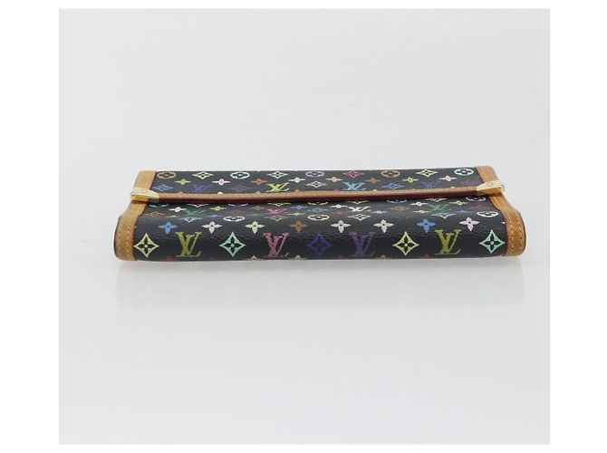 LOUIS VUITTON Monogram Multicolor Porte Tresor Wallet Black M92658 Auth 193171 - vista 6