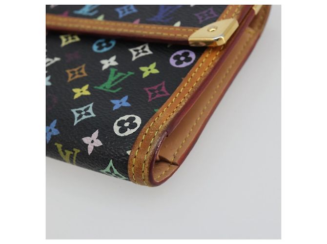 LOUIS VUITTON Monogram Multicolor Porte Tresor Wallet Black M92658 Auth 193171 - vista 7