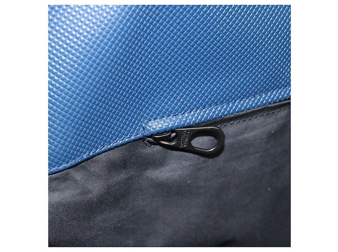 Bolso BOTTEGA VENETA de cuero Azul Negro Auth ka5382 - vista 20
