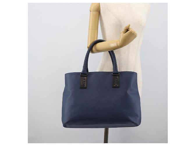 Bolso BOTTEGA VENETA de cuero Azul Negro Auth ka5382 - vista 22