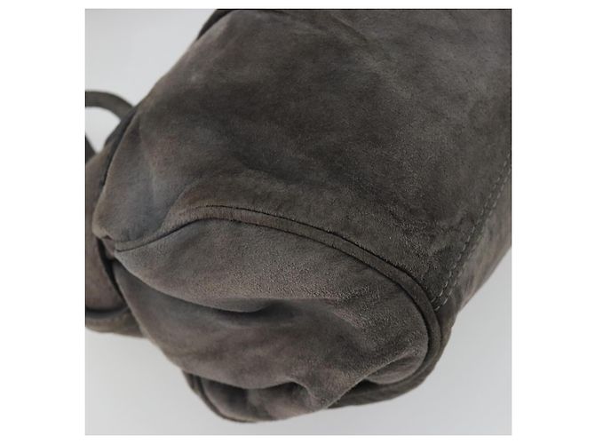 LOEWE Tote Bag Wildleder Grau Silber Auth 192813 Braun - Ansicht 16