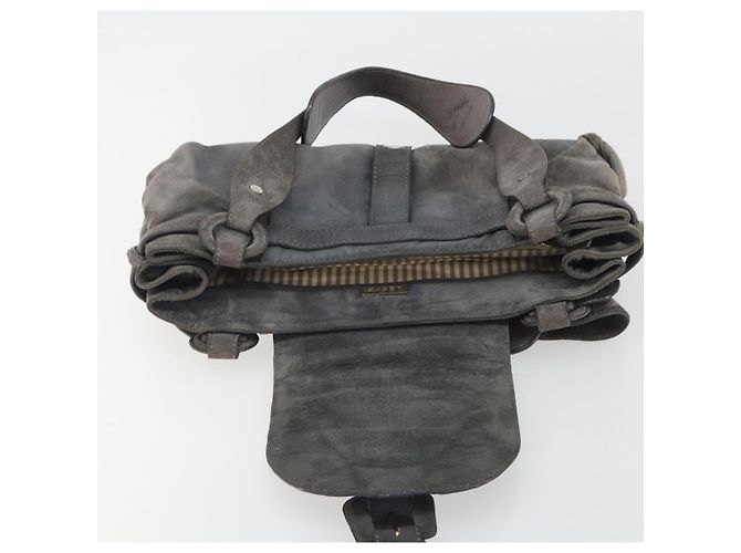 LOEWE Tote Bag Wildleder Grau Silber Auth 192813 Braun - Ansicht 18