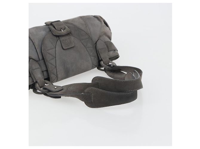 LOEWE Tote Bag Wildleder Grau Silber Auth 192813 Braun - Ansicht 7