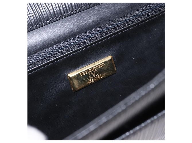 Clutch VALENTINO in pelle nera e oro Auth 191140 Nero D'oro - vista 18