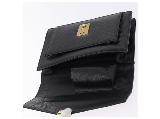 Clutch VALENTINO in pelle nera e oro Auth 191140 Nero D'oro - vista 9