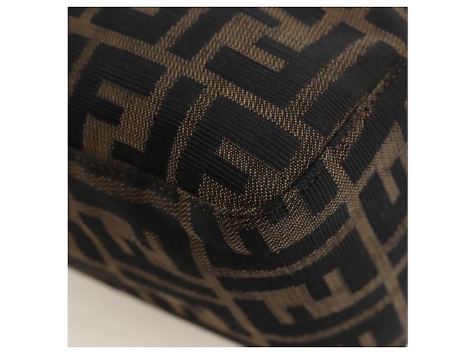 FENDI Zucca Canvas Mamma Baguette Schultertasche Braun Silber Auth 192730V - Ansicht 18