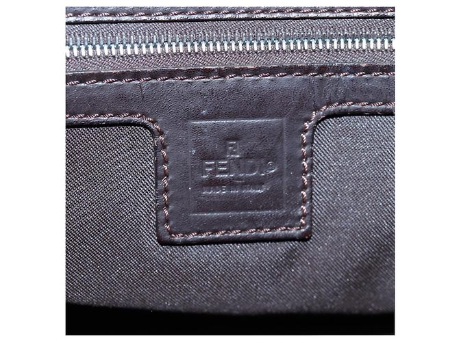 FENDI Zucca Canvas Mamma Baguette Schultertasche Braun Silber Auth 192730V - Ansicht 21