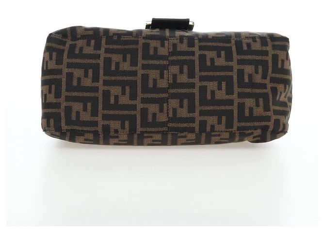 FENDI Zucca Canvas Mamma Baguette Schultertasche Braun Silber Auth 192730V - Ansicht 5
