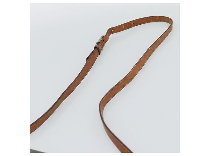Céline Borsa a Spalla CELINE Macadam Canvas PVC Pelle Marrone Oro Auth 194551 D'oro - vista 8