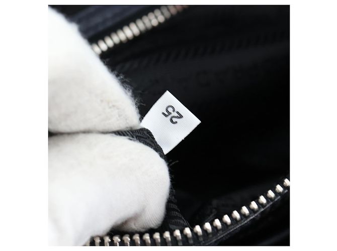 PRADA Backpack Leather Navy Silver Auth 191791V Silvery Navy blue - view 10