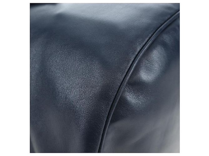 PRADA Backpack Leather Navy Silver Auth 191791V Silvery Navy blue - view 15