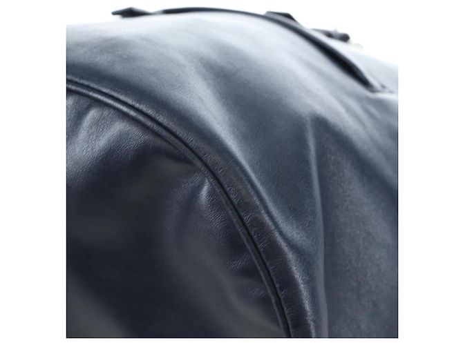 PRADA Backpack Leather Navy Silver Auth 191791V Silvery Navy blue - view 16