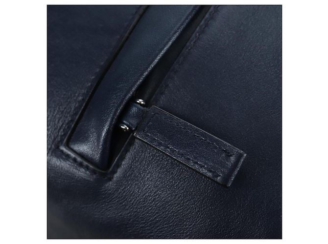 PRADA Backpack Leather Navy Silver Auth 191791V Silvery Navy blue - view 19