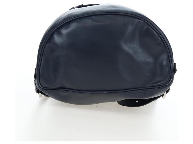 PRADA Backpack Leather Navy Silver Auth 191791V Silvery Navy blue - view 5