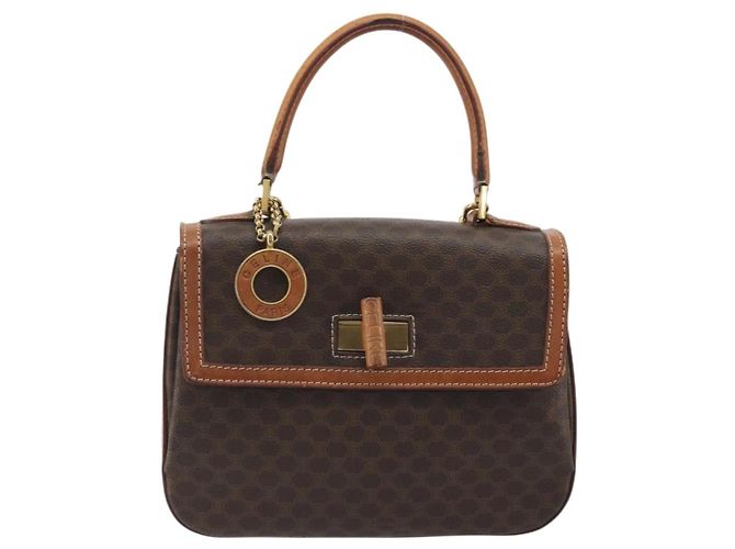 Céline CELINE Borsa Macadam PVC Pelle 2way Marrone Tonalità Oro ki6704 - vista 13