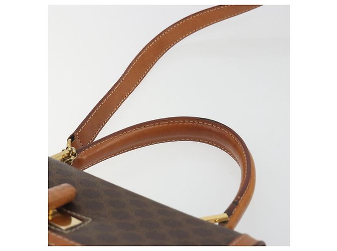 Céline CELINE Borsa Macadam PVC Pelle 2way Marrone Tonalità Oro ki6704 - vista 14