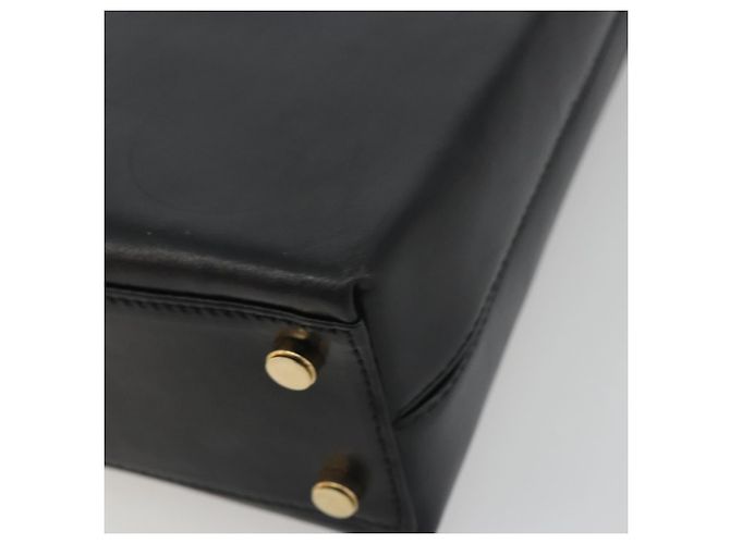 Sac à main Salvatore Ferragamo Gancini en cuir 2way Noir Or Auth 192668 Doré - vue 18