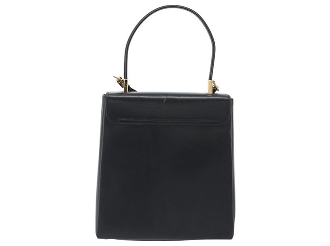 Sac à main Salvatore Ferragamo Gancini en cuir 2way Noir Or Auth 192668 Doré - vue 2