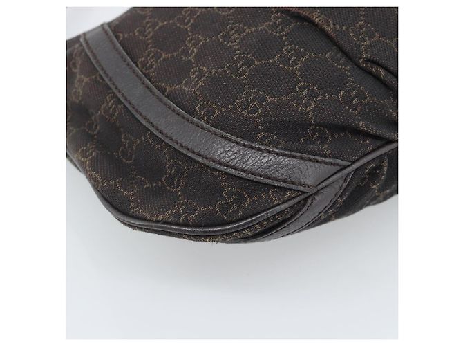 Borsa a Spalla GUCCI GG Canvas Outlet Marrone Argento 265691 Auth ep15359 - vista 14