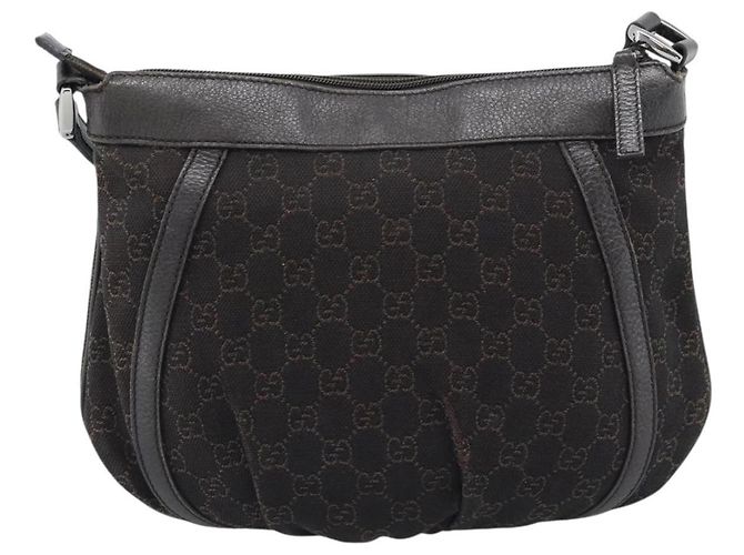 Borsa a Spalla GUCCI GG Canvas Outlet Marrone Argento 265691 Auth ep15359 - vista 2