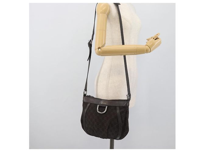 Borsa a Spalla GUCCI GG Canvas Outlet Marrone Argento 265691 Auth ep15359 - vista 22