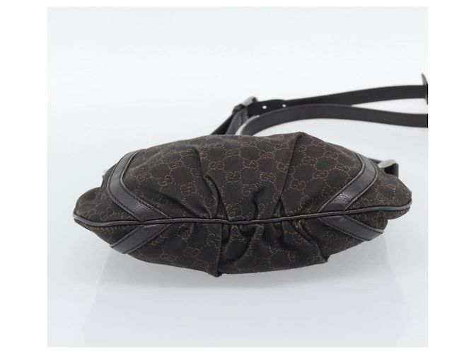 Borsa a Spalla GUCCI GG Canvas Outlet Marrone Argento 265691 Auth ep15359 - vista 5