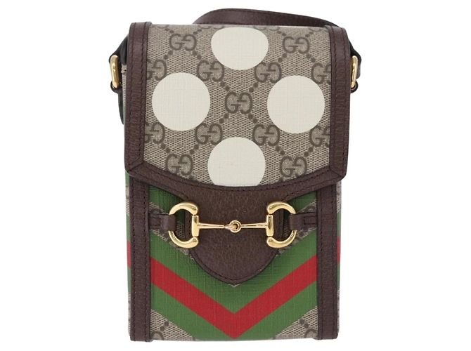GUCCI GG Supreme Shoulder Bag PVC Beige Gold 625615 Auth 193018V Golden - view 13