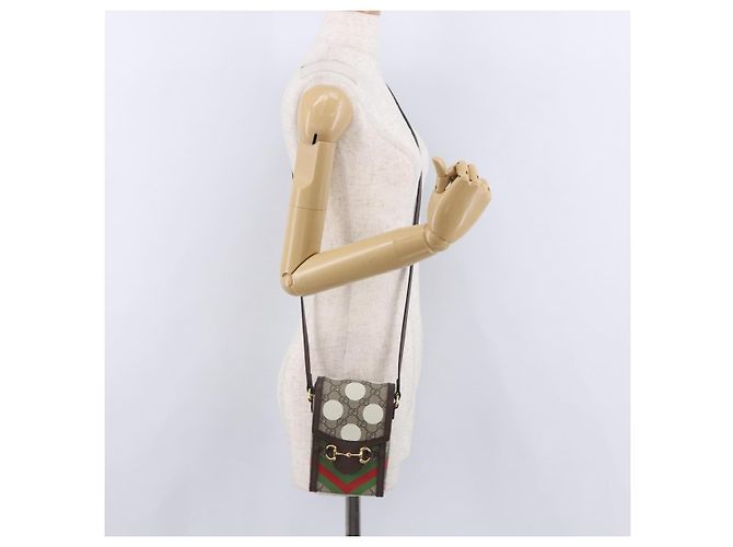 GUCCI GG Supreme Shoulder Bag PVC Beige Gold 625615 Auth 193018V Golden - view 22