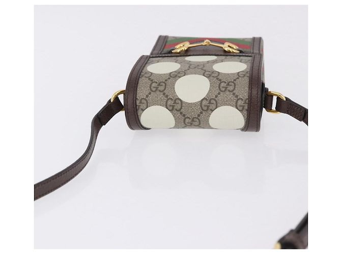 GUCCI GG Supreme Shoulder Bag PVC Beige Gold 625615 Auth 193018V Golden - view 6
