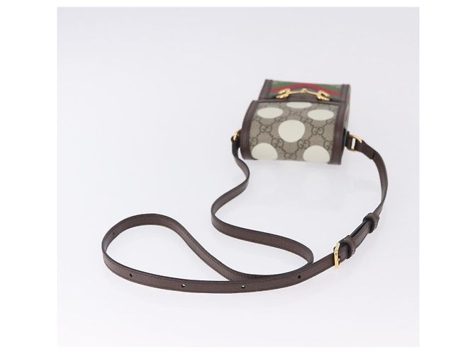 GUCCI GG Supreme Shoulder Bag PVC Beige Gold 625615 Auth 193018V Golden - view 7