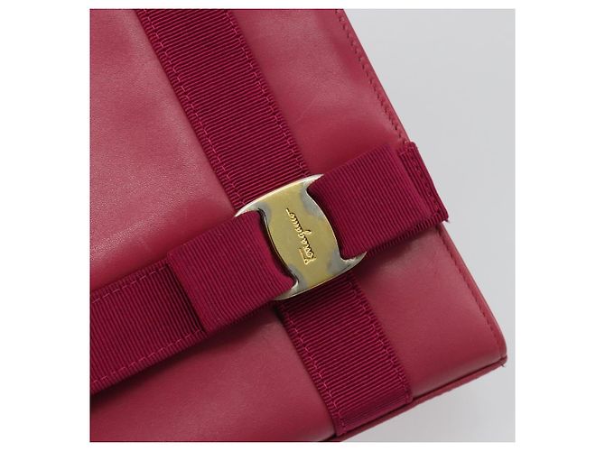 Sac à bandoulière Salvatore Ferragamo Vala en cuir rose or authentique 193072 - vue 10