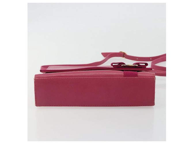 Sac à bandoulière Salvatore Ferragamo Vala en cuir rose or authentique 193072 - vue 5