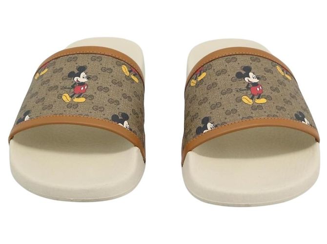 Sandali GUCCI Disney MicroGG in PVC e pelle Beige 603702 Auth ar14145M - vista 2