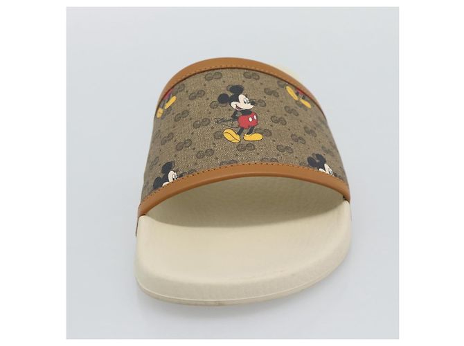 Sandali GUCCI Disney MicroGG in PVC e pelle Beige 603702 Auth ar14145M - vista 6