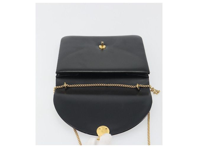 Borsa a tracolla con catena Christian Dior in pelle nera e finiture dorate Auth ep15258 Nero - vista 11